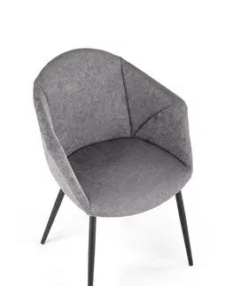 Jedálenské stoličky HALMAR K420 jedálenské kreslo sivá / čierna