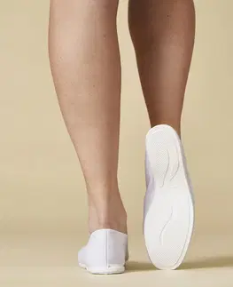 dámske tenisky Gymnastické cvičky pre dospelých látkové biele