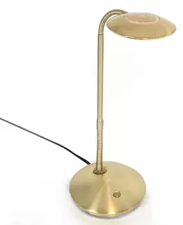 Stolové lampy na písací stôl Steinhauer Zenith stojaca LED lampa so stmievačom mosadzná