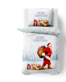 Obliečky Kvalitex Bavlnené obliečky Merry Christmas 3D, 140 x 200 cm, 70 x 90 cm