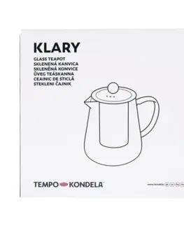 Čajníky TEMPO-KONDELA KLARY, čajník so sitkom, 1,3 l, sklenený