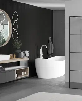 Sprchové dvere MEXEN/S - KIOTO samostatne stojaca sprchová zástena 120 x 200, transparent/čierny vzor 8 mm, biela 800-120-002-20-77