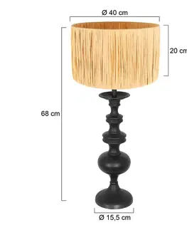 Stolové lampy Steinhauer Stolná lampa Lyons 3750ZW, prírodné prútie