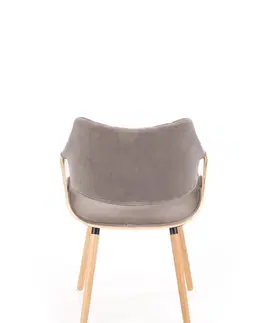 Jedálenské stoličky HALMAR K396 jedálenská stolička sivá / dub svetlý