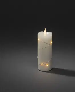 LED sviečky Konstsmide Christmas LED vosková sviečka krémová farba jantárová 12,7 cm
