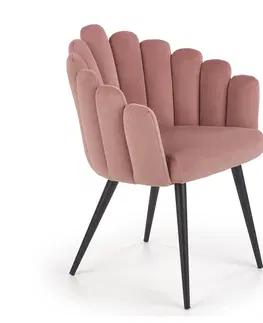 Jedálenské stoličky HALMAR K410 jedálenské kreslo ružová / čierna