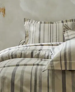 Bavlnené Flanelová pruhovaná posteľná bielizeň s farbenými vláknami