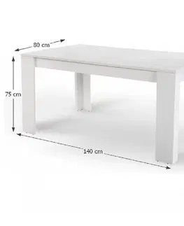 Jedálenské stoly Jedálenský stôl TOMY NEW Tempo Kondela 140x80x75 cm