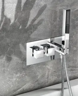 Kúpeľňové batérie SAPHO - LATUS podomietková sprchová termostatická batéria vrátane ručnej sprchy, 2/3 výstupy, chróm 1102-45