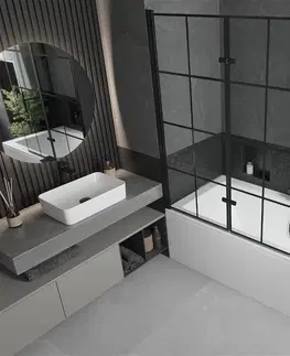 Sprchové dvere MEXEN/S - Cube obdĺžniková vaňa 180 x 80 cm s panelom + vaňová zástena 120 cm, čierna vzor 550518080X92120027077