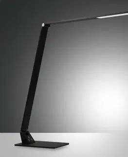 Stolové lampy na písací stôl Fabas Luce Stolová LED lampa Wasp, dotykový stmievač, čierna