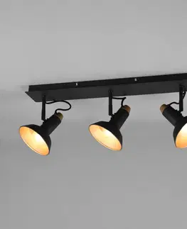 Bodové svetlá Trio Lighting Stropné bodové svietidlo Roxie otočné 3-svetelné čierne matné