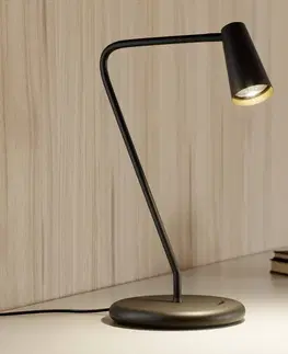 Stolové lampy na písací stôl Lucande Lucande Angelina stolná lampa, čierno-zlatá