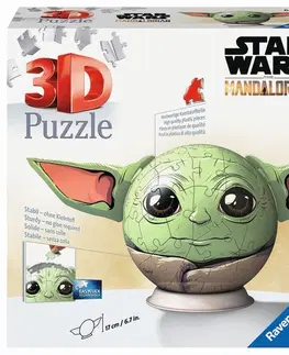 Hračky puzzle RAVENSBURGER - Puzzle-Ball Star Wars: Baby Yoda s ušami 72 dielikov