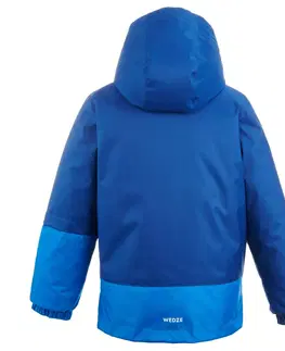 bundy a vesty Detská lyžiarska hrejivá a nepremokavá bunda 100 modrá