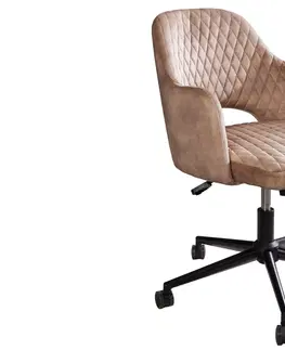 Kancelárske stoličky LuxD Dizajnová kancelárska stolička Laney sivo-béžový zamat