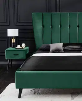 Postele LuxD Dizajnová posteľ Violetta 160 x 200 cm tmavozelený zamat