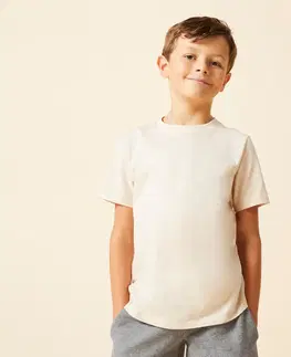 nohavice Detské bavlnené tričko béžové
