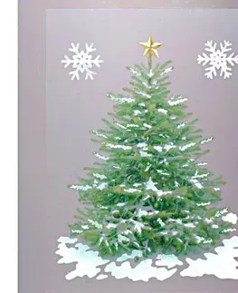 Drobné dekorácie a doplnky 3-dielny obraz na okno "Svetielkujúci vianočný stromček"