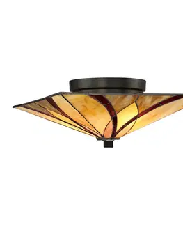 Stropné svietidlá QUOIZEL Stropné svietidlo Asheville dizajn Tiffany 16,7 cm