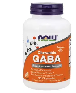 Náhrada steroidov NOW GABA 500 mg + Taurin, Inositol a L-Theanin, 90 cmuľacích tabliet