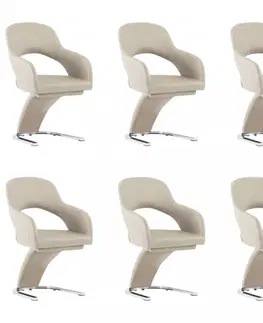Jedálenské stoličky a kreslá Jedálenská stolička 6 ks umelá koža / chróm Dekorhome Vínová