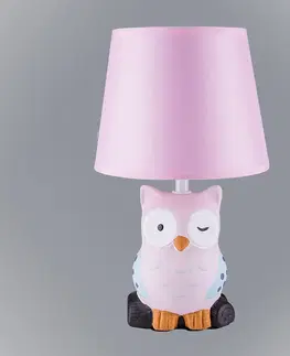 Moderné lampy Nočná lampa Owl ružový VO2166 LB1