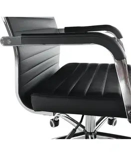 Kancelárske stoličky KONDELA Faran kancelárske kreslo s podrúčkami čierna / chróm