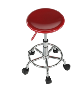 Jedálenské stoličky KONDELA Mabel 3 New stolička na kolieskach červená / chróm