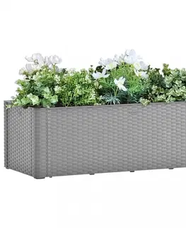 Kvetináče a truhlíky Záhradný vyvýšený kvetináč 100x43x33 cm PP Dekorhome Sivá
