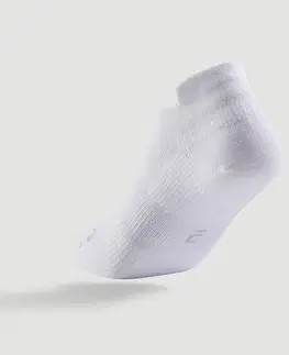 bedminton Detské športové ponožky RS 160 nízke 3 páry biele a tmavomodré