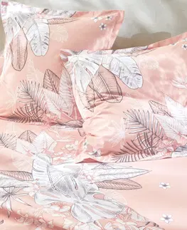 Bavlnené Posteľná bielizeň Elyse, bavlna, s potlačou kvetín a palmových listov