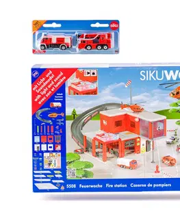 Hračky - dopravné stroje a traktory SIKU - World - hasičská stanica s hasičskými autami