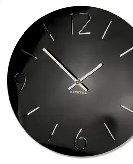 Hodiny Nástenné akrylové hodiny Slim Flex z111a-1-0-x, 30 cm, čierne lesklé
