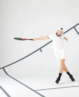 bedminton Pánske tenisové tričko Dry+ s krátkym rukávom biele