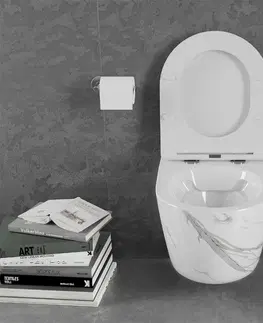 Záchody MEXEN - Lena Závesná WC misa vrátane sedátka s slow-slim, Duroplastu, biely kameň 30224094