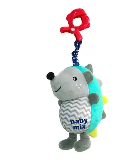 Plyšové hračky BABY MIX - Detská plyšová hračka s hracím strojčekom Ježko modro-sivý