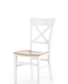 Jedálenské stoličky HALMAR Tutti jedálenská stolička biela / dub medový