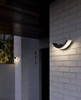 Vonkajšie nástenné svietidlá Lucande Grafitové vonkajšie nástenné LED svietidlo Half