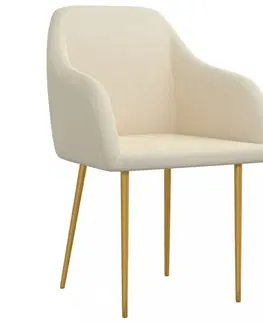 Jedálenské zostavy Jedálenská stolička 2 ks zamat / kov Dekorhome Žltá