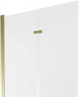 Sprchové dvere MEXEN - Castor vaňová zástena 2-krídlo 120x150 cm, dekor, zlato 892-120-002-50-30