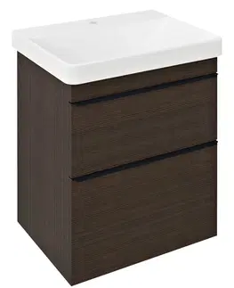 Kúpeľňa SAPHO - SITIA umývadlová skrinka 56,4x70x44,2cm, 2x zásuvka, borovica rustik SI060-1616