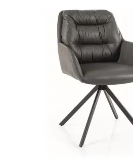 Jedálenské stoličky SLAND jedálenská stolička, šedá ekokoža