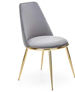 Jedálenské stoličky HALMAR K460 jedálenská stolička sivá / zlatá