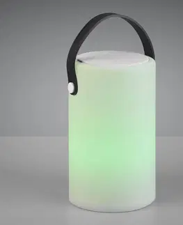 Vonkajšie dekoratívne svietidlá Reality Leuchten Stolná LED Bermuda s batériou, diaľkovým ovládaním