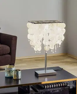 Stolové lampy ONLI Stolná lampa Makani, chróm, s dekorom mušlí
