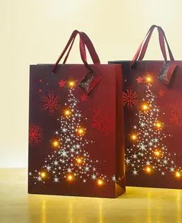 Drobné dekorácie a doplnky LED darčeková taška "Svietiaci stromček"