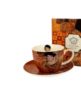 Hrnčeky a šálky MAKRO - Šálka s podšálkou 450ml Gustav Klimt