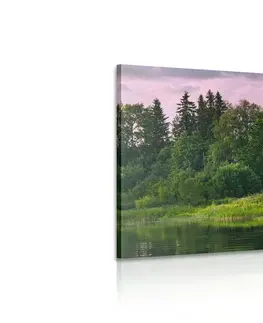 Obrazy prírody a krajiny Obraz rozprávkové domčeky pri rieke