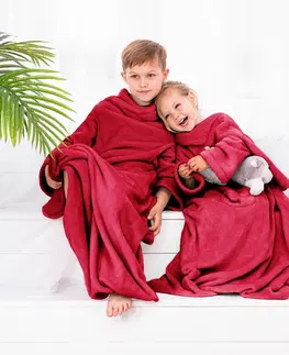 Detské deky Decoking Deka s rukávmi Lazy Kids červená, 90 x 105 cm